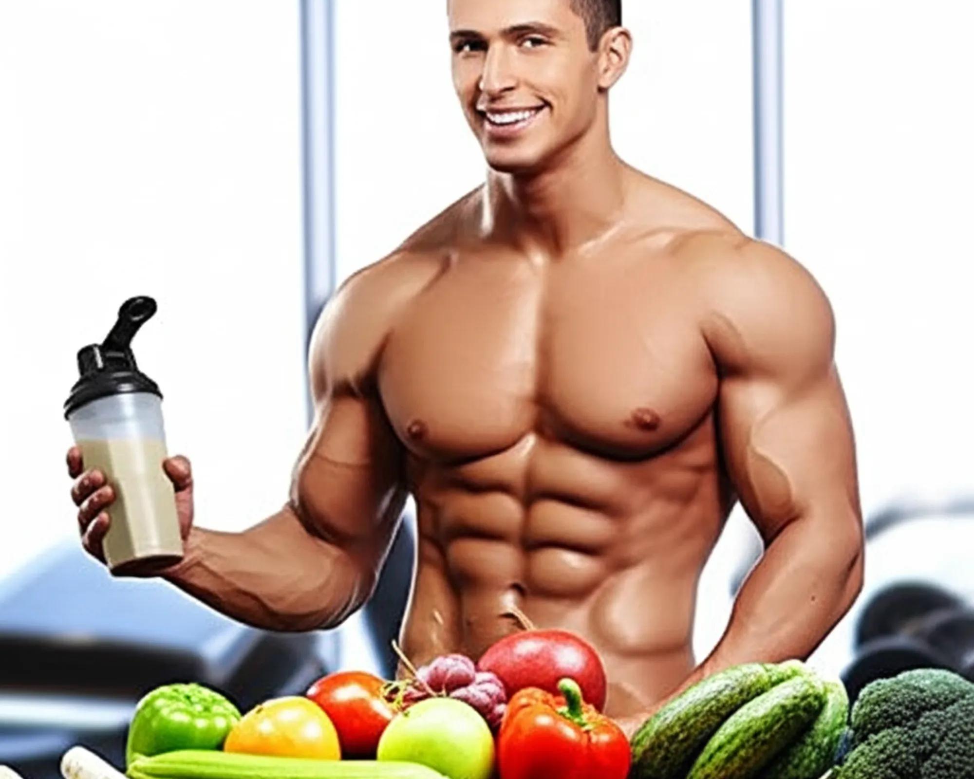 Athlete showcasing a lean, muscular physique in a gym, representing successful bulking without excessive fat gain.